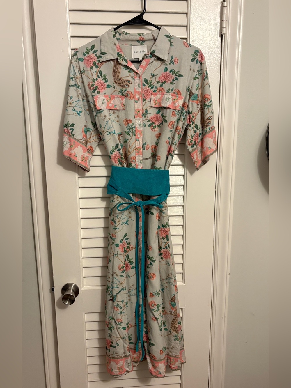 Marigold by Victoria Dunn  Floral Button-Down Midi Dress